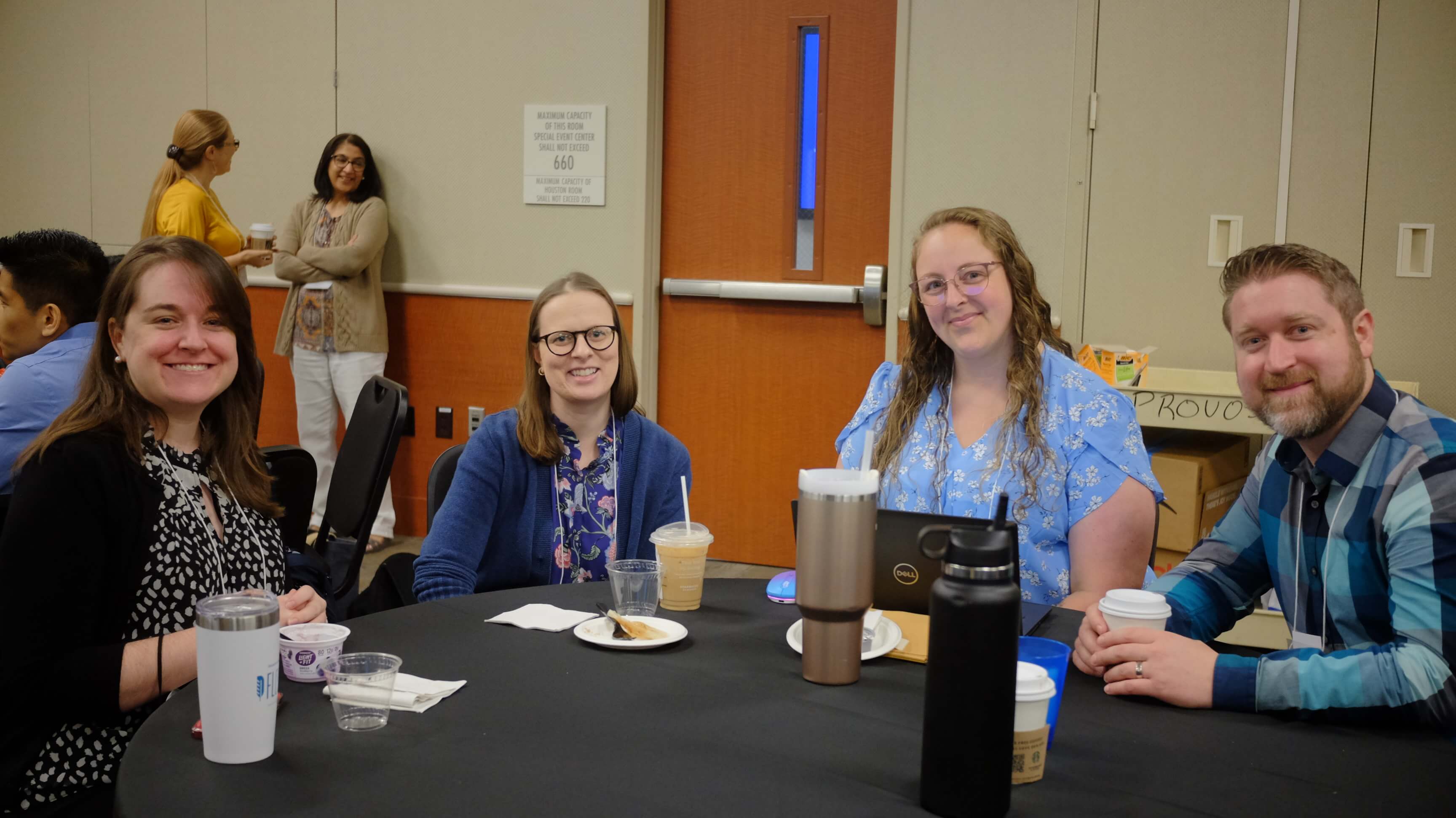 people in a group sitting down