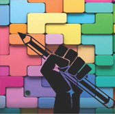 first with pencil on a colorful jigsaw background