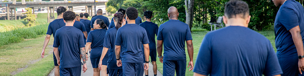 Cadets prepping for their run