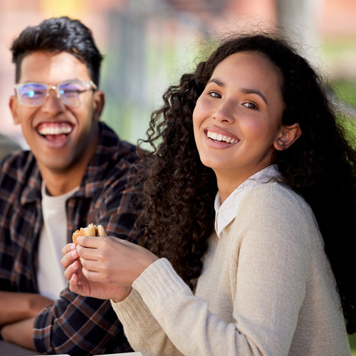 two students smiling two students smiling