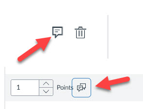 feedback button icons for answers and for questions