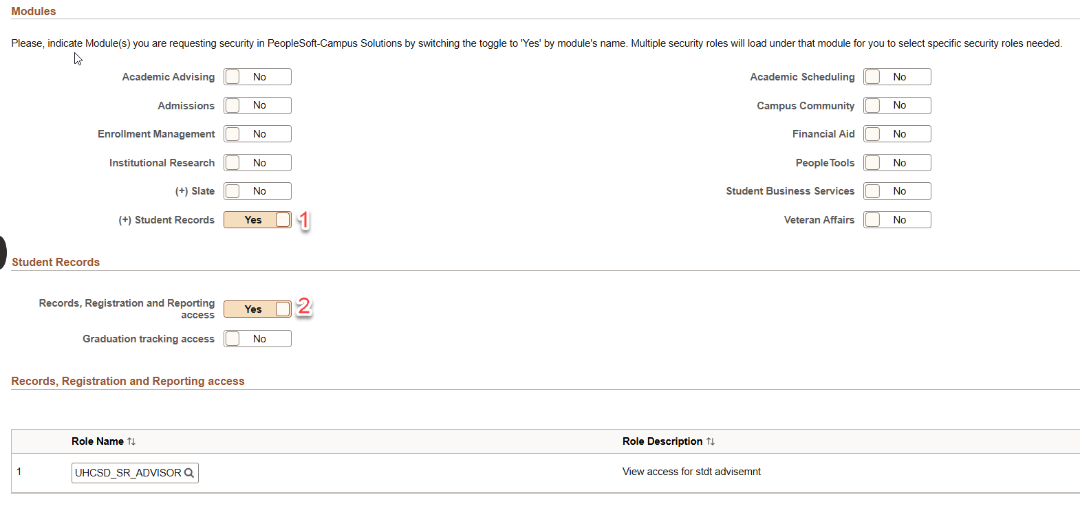 Modules with (+) by their name screen capture
