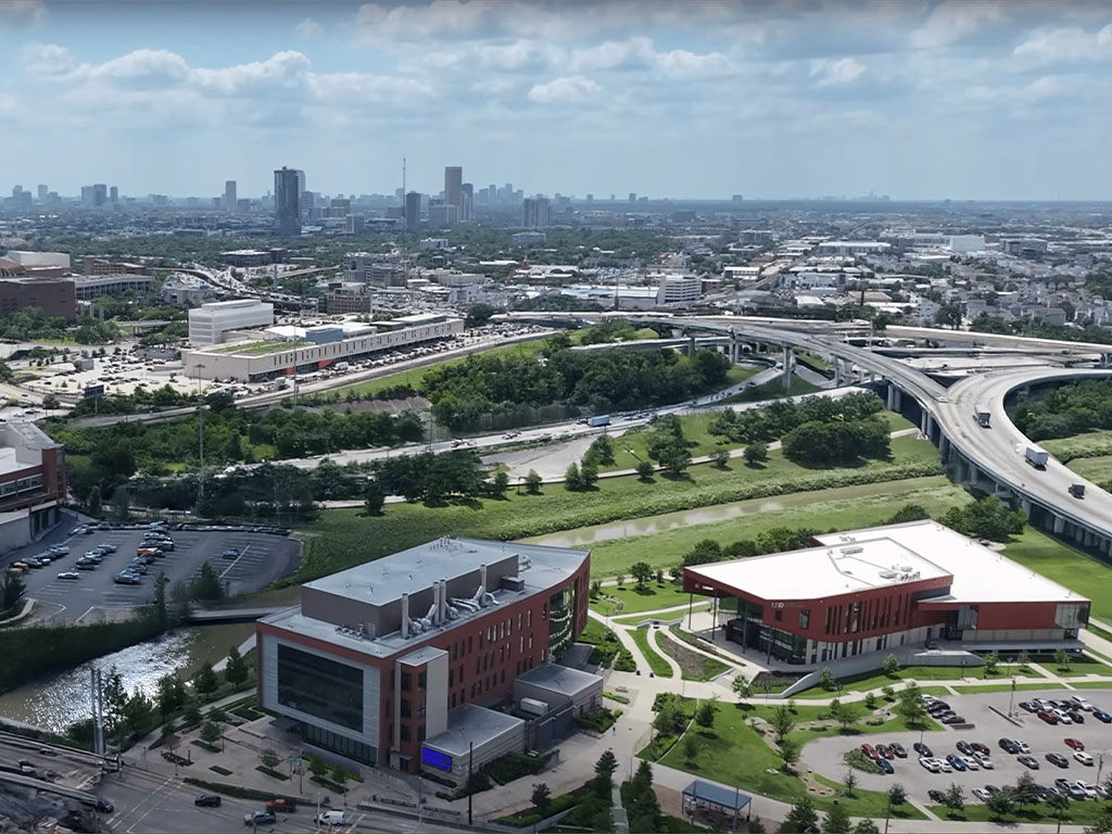 Mock up of campus without I-10