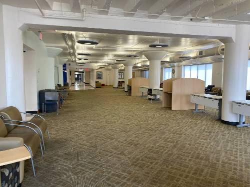 Opposite view of the Library Reading Room view of the library reading room