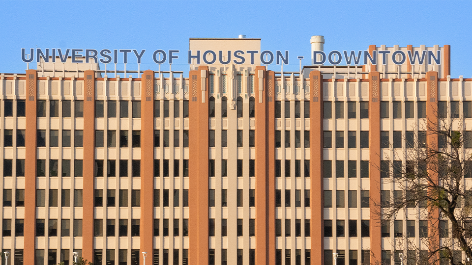 One Main Building with University of Houston - Downtown lettering at the top