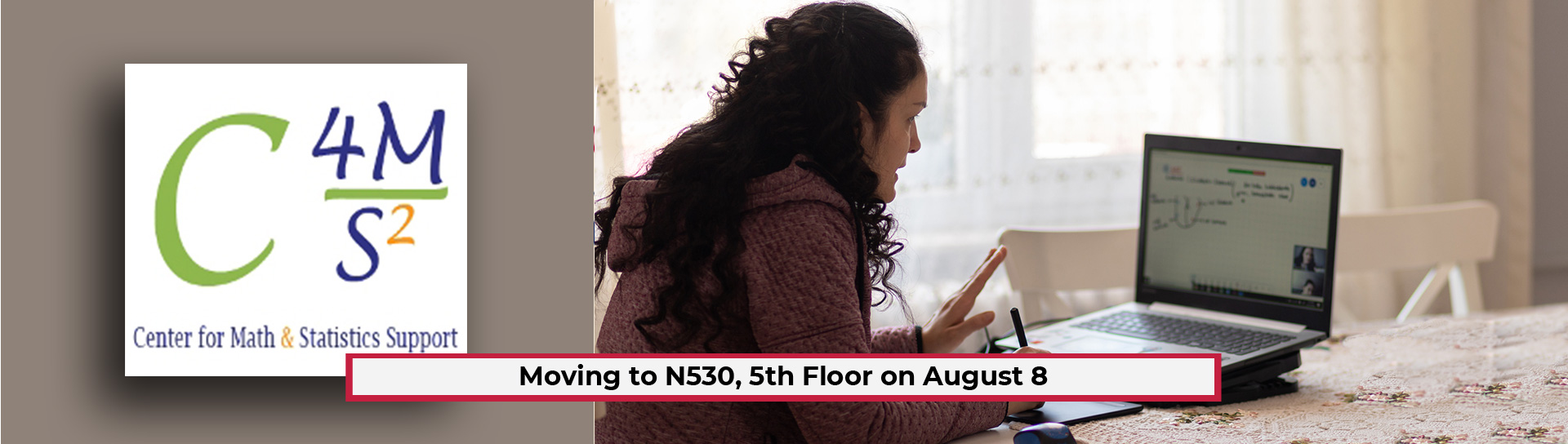 Student studying on computer for math test