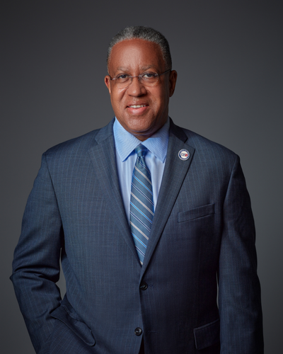 University of Houston Downtown President Loren J. Blanchard smiles 