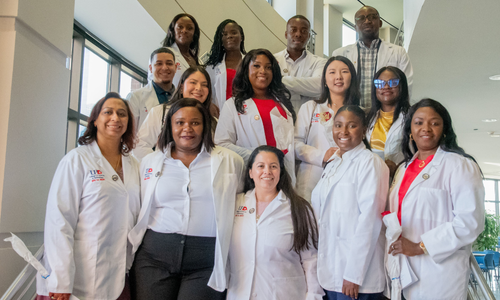 University of Houston-Downtown spring 2025 class of RN to BSN graduates after the Pinning Ceremony