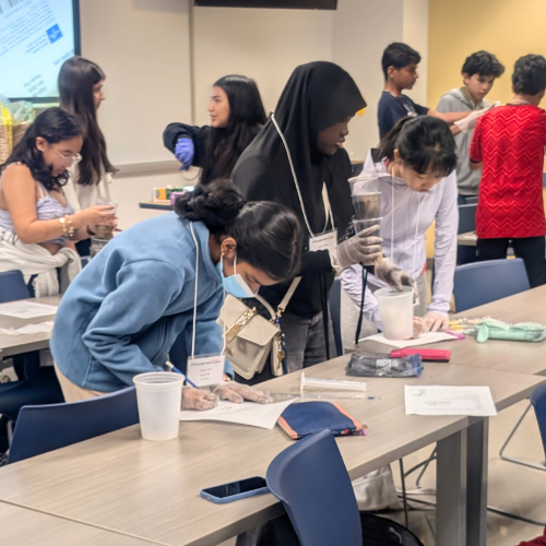 Middle school students in Houston PREP conduct experiments at the University of Houston-Downtown